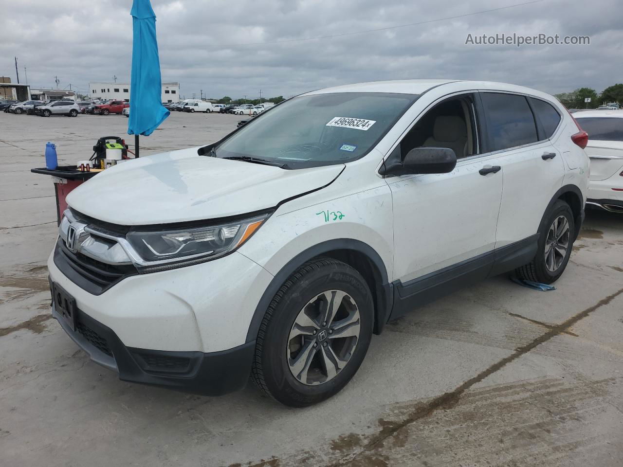 2019 Honda Cr-v Lx White vin: 2HKRW5H32KH414811