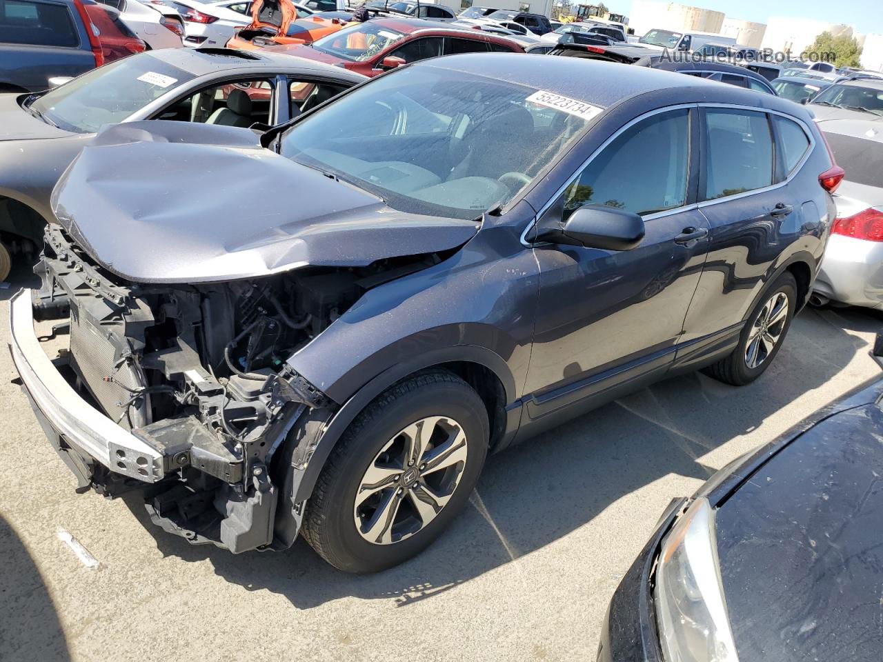 2019 Honda Cr-v Lx Gray vin: 2HKRW5H32KH415943