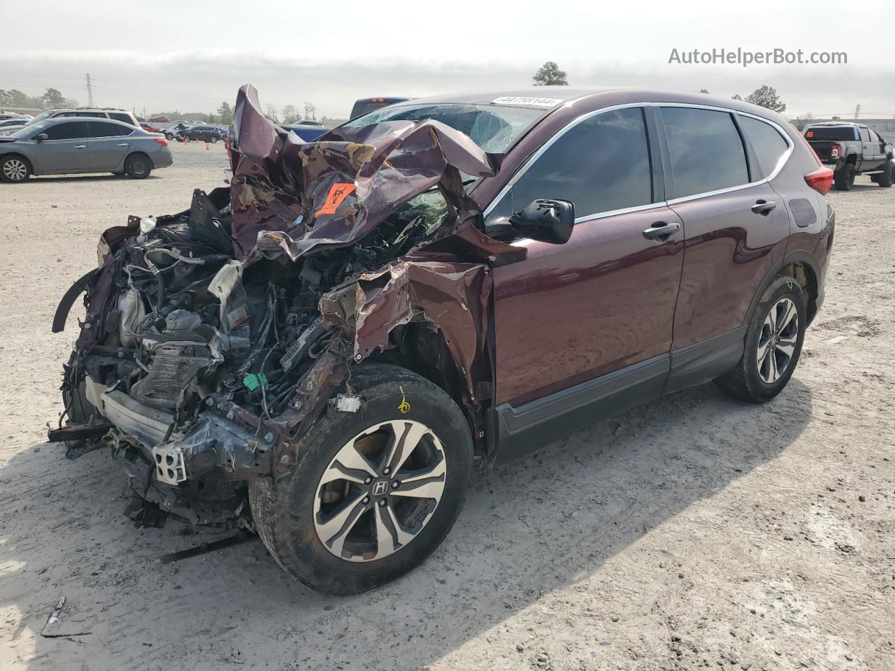 2018 Honda Cr-v Lx Burgundy vin: 2HKRW5H33JH411981