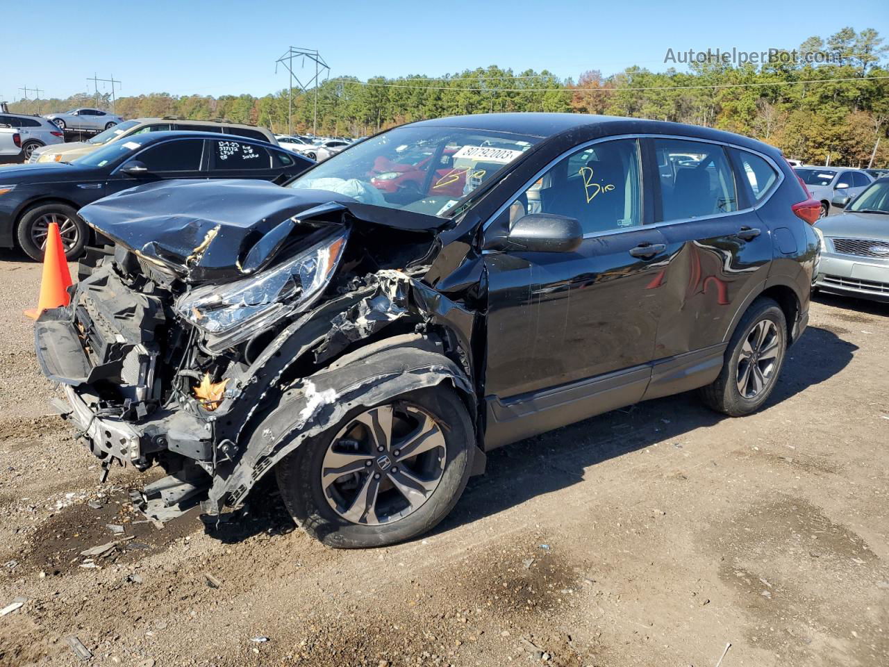 2019 Honda Cr-v Lx Black vin: 2HKRW5H33KH415563