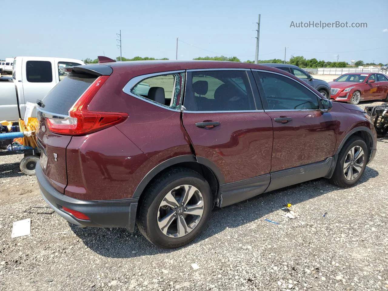 2018 Honda Cr-v Lx Burgundy vin: 2HKRW5H35JH413960