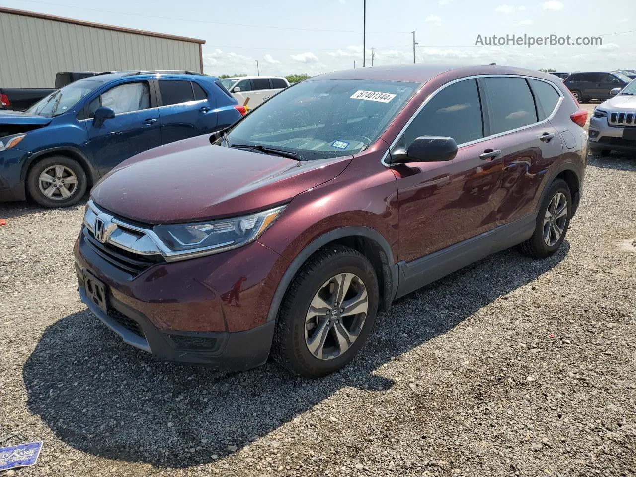 2018 Honda Cr-v Lx Burgundy vin: 2HKRW5H35JH413960