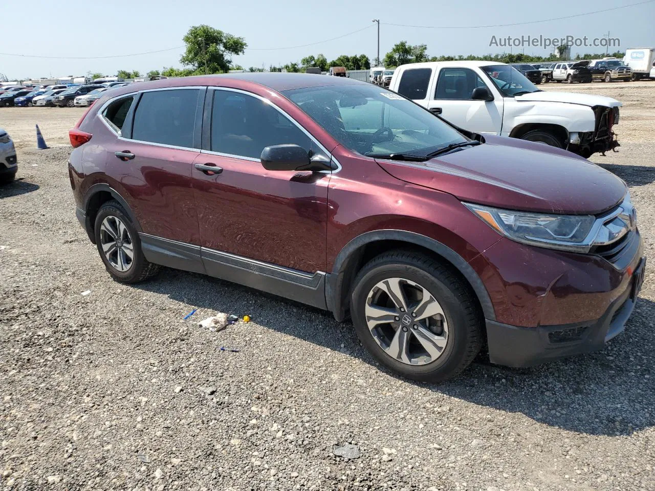 2018 Honda Cr-v Lx Burgundy vin: 2HKRW5H35JH413960