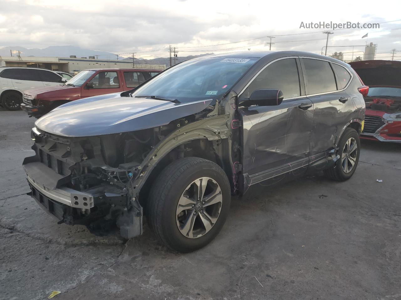 2018 Honda Cr-v Lx Gray vin: 2HKRW5H35JH417703