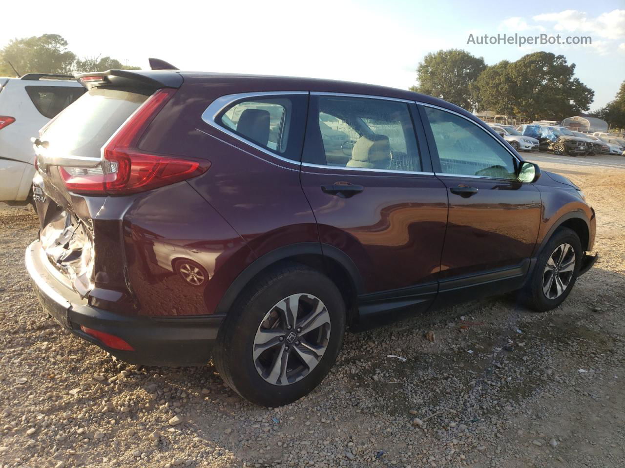 2018 Honda Cr-v Lx Burgundy vin: 2HKRW5H36JH423381