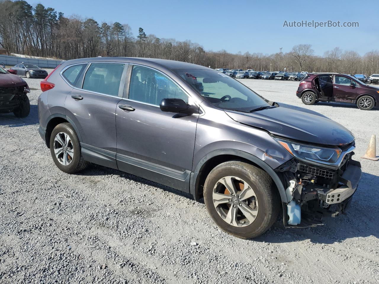 2019 Honda Cr-v Lx Gray vin: 2HKRW5H36KH409398