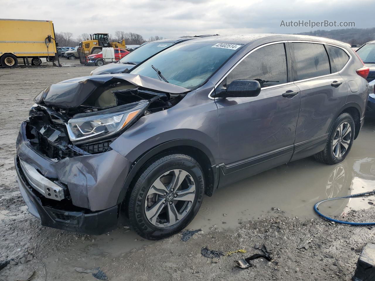 2019 Honda Cr-v Lx Gray vin: 2HKRW5H36KH410146