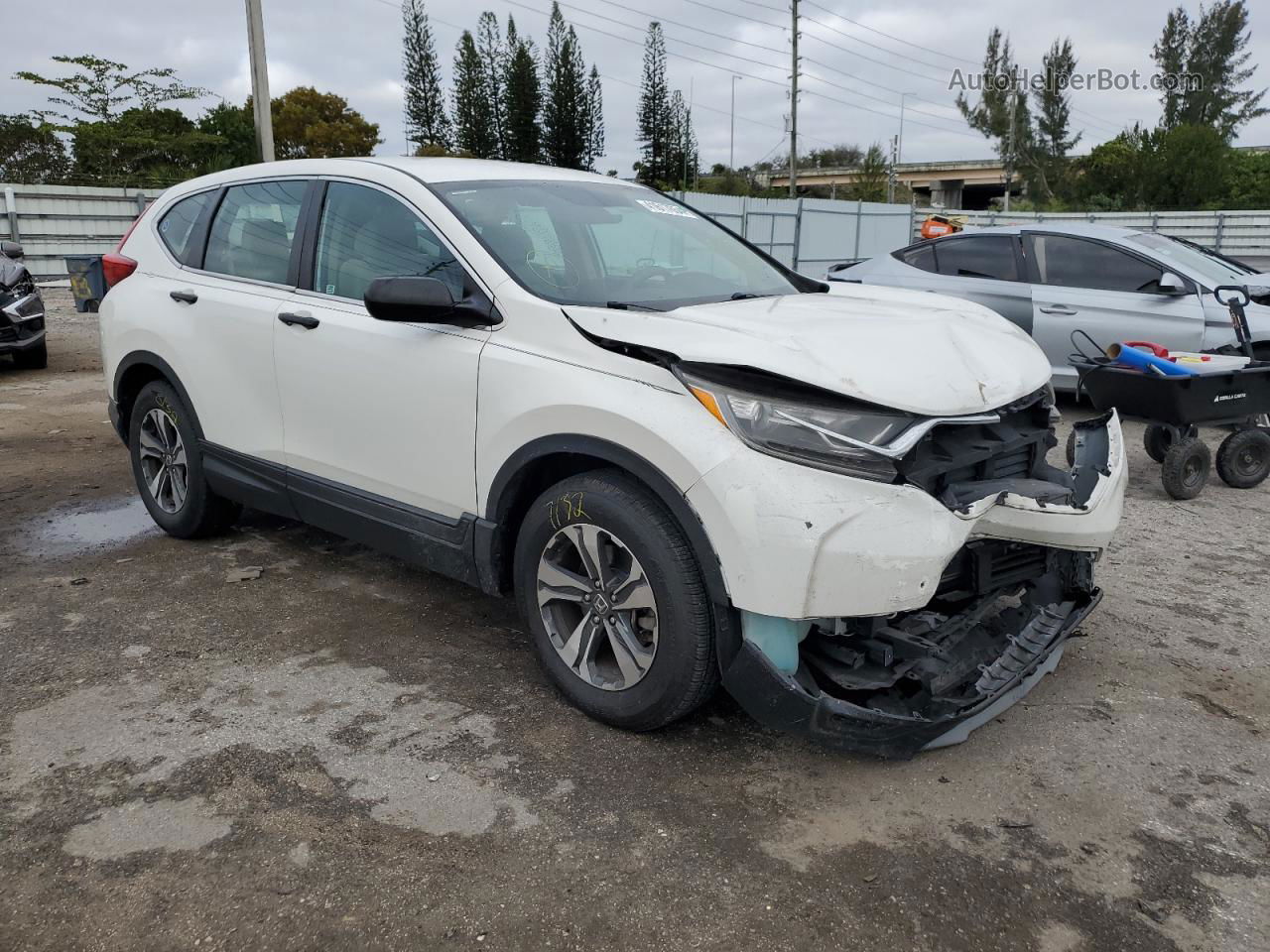 2018 Honda Cr-v Lx White vin: 2HKRW5H37JH408159