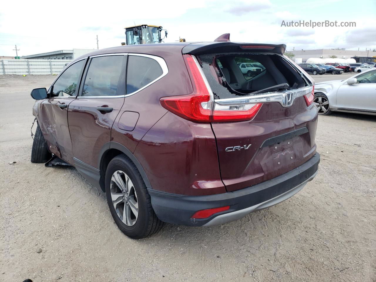 2019 Honda Cr-v Lx Burgundy vin: 2HKRW5H38KH404705