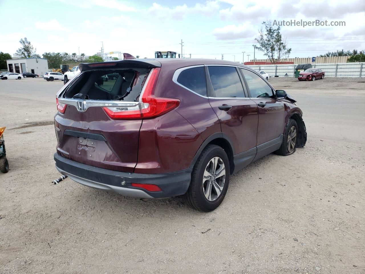 2019 Honda Cr-v Lx Burgundy vin: 2HKRW5H38KH404705