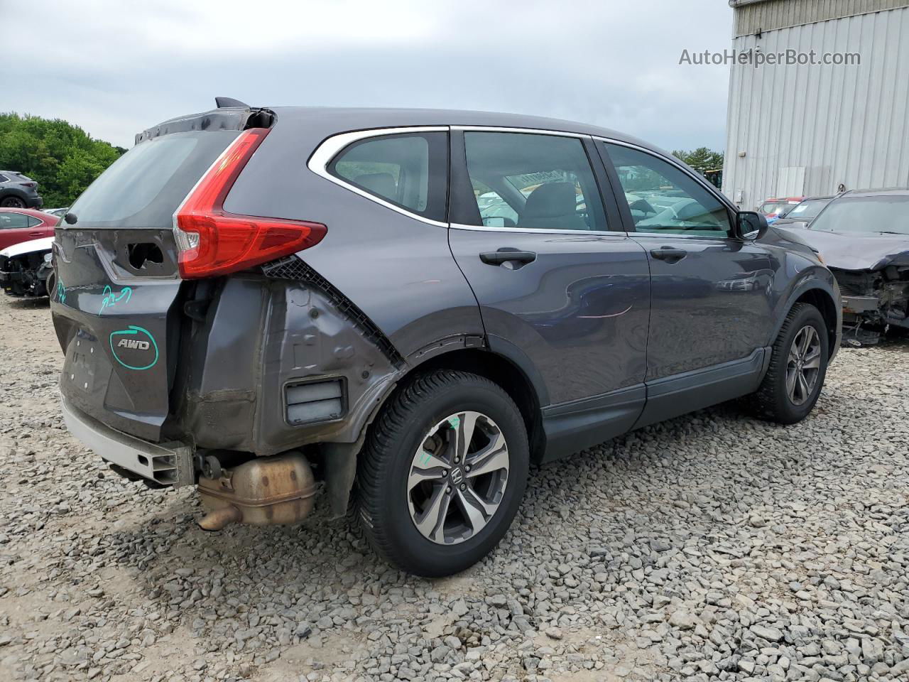 2017 Honda Cr-v Lx Gray vin: 2HKRW6H30HH221684