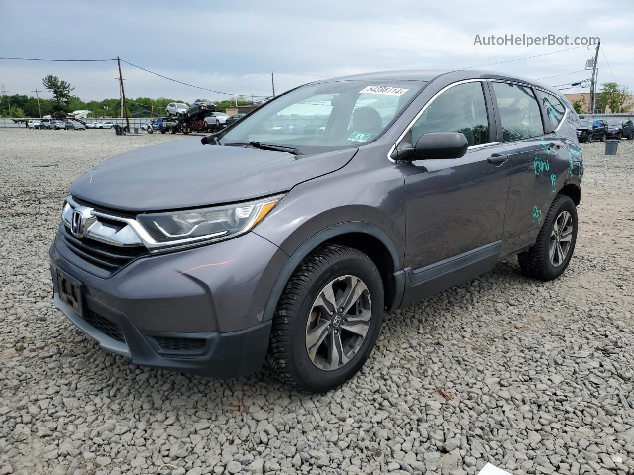 2017 Honda Cr-v Lx Gray vin: 2HKRW6H30HH221684