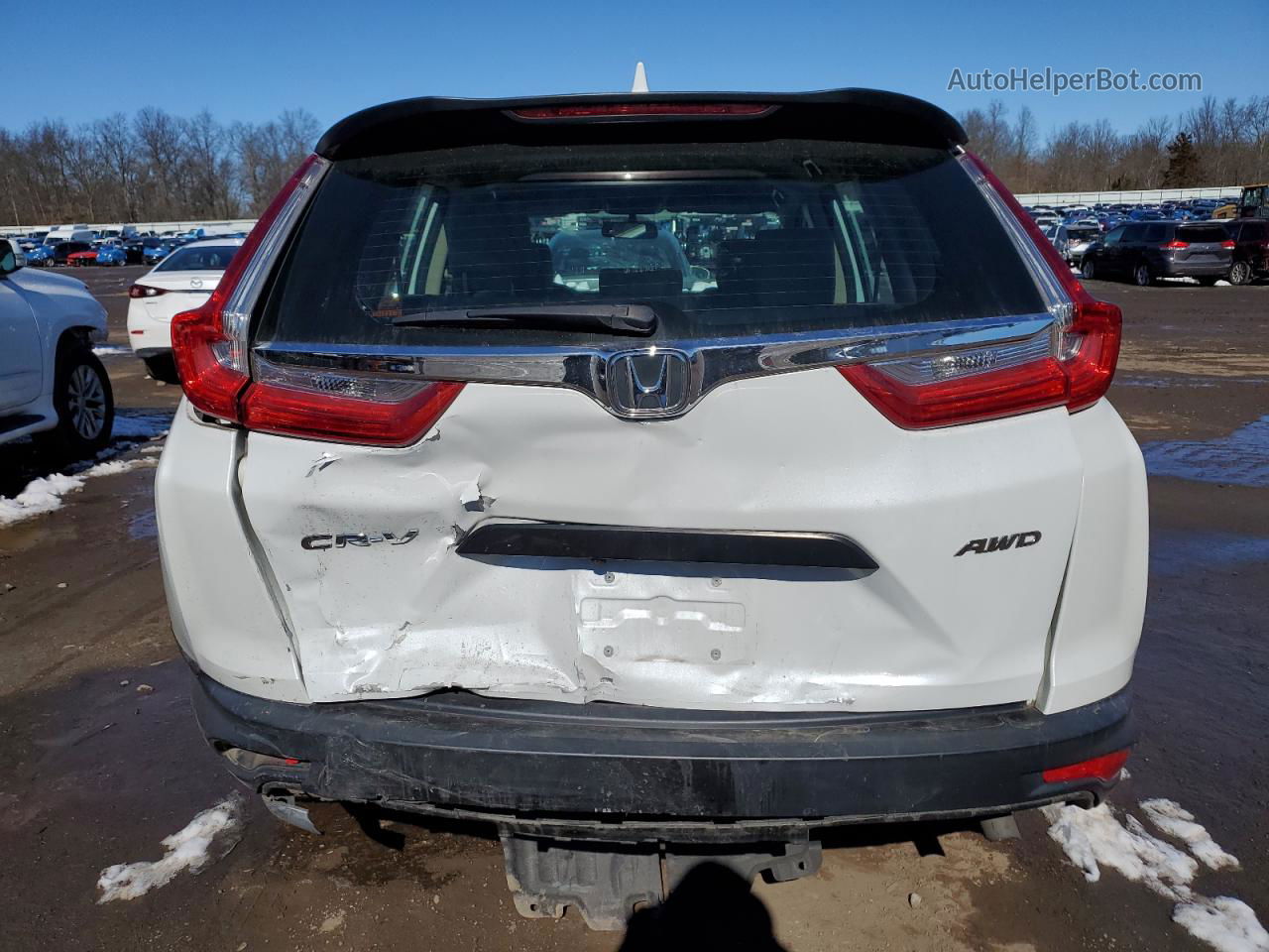 2019 Honda Cr-v Lx White vin: 2HKRW6H30KH218307