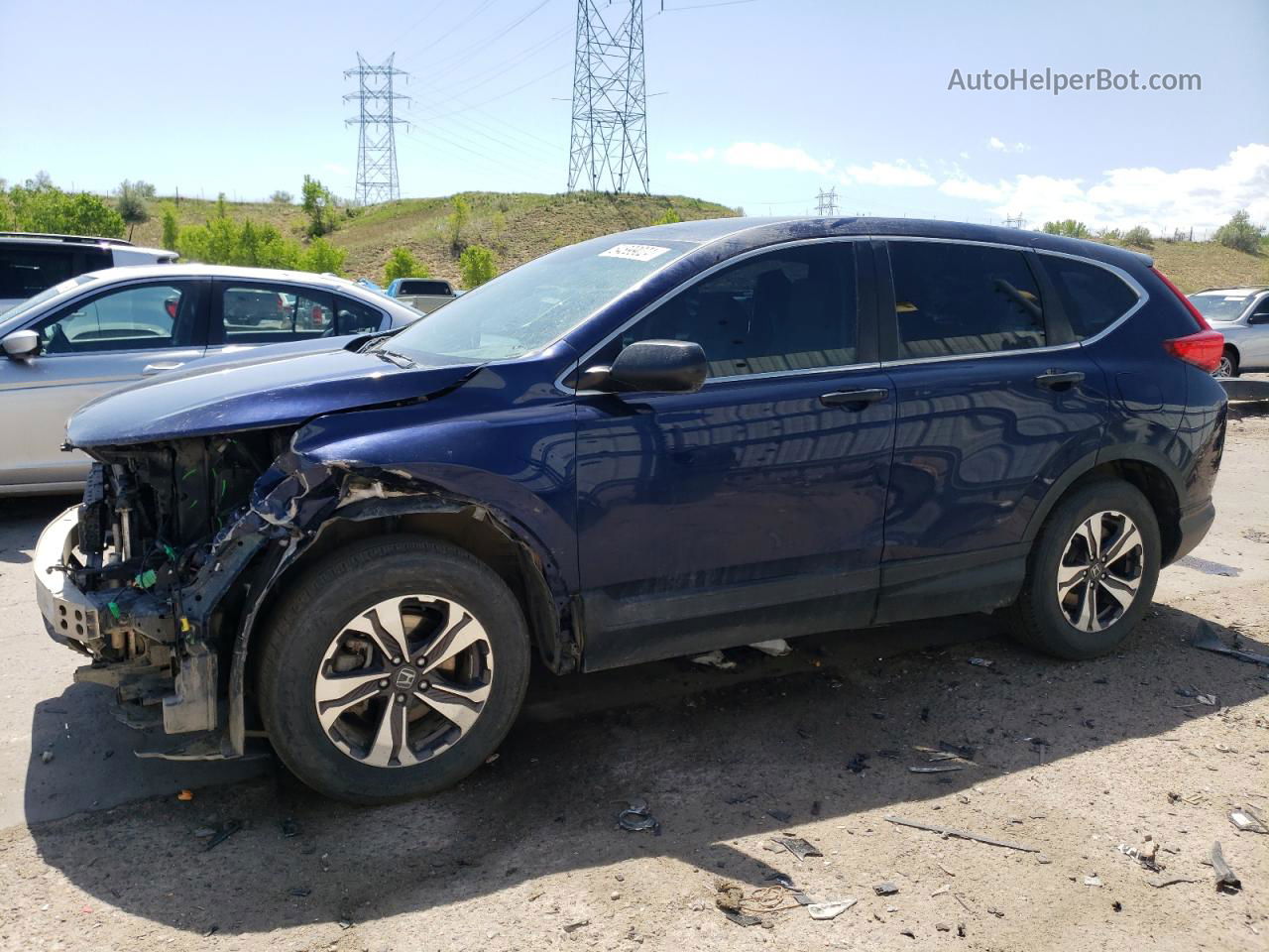 2017 Honda Cr-v Lx Blue vin: 2HKRW6H31HH200374