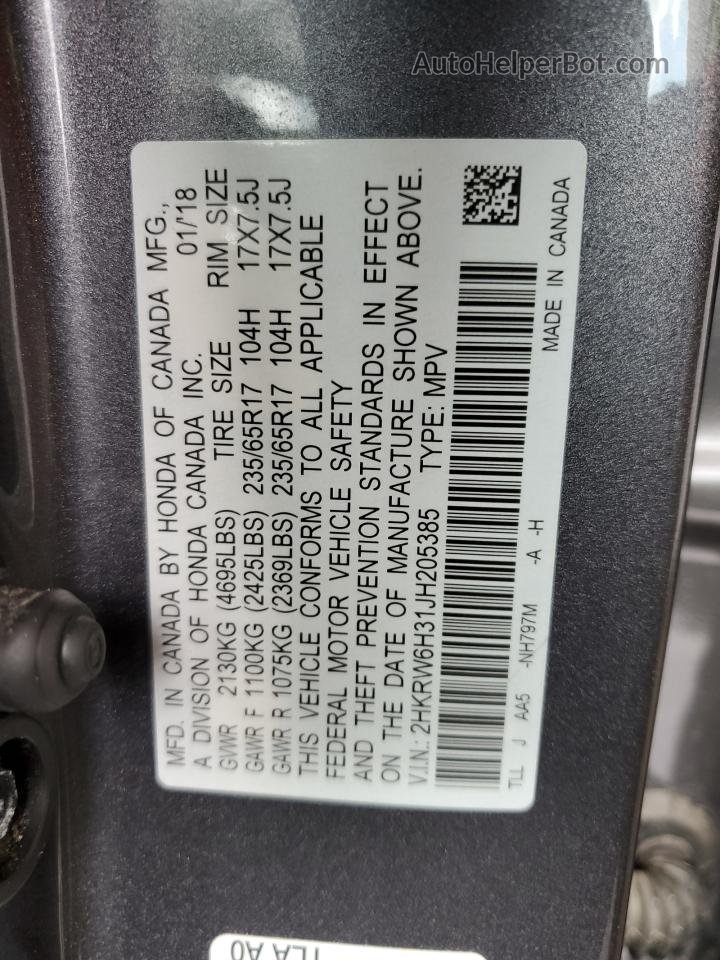2018 Honda Cr-v Lx Серый vin: 2HKRW6H31JH205385