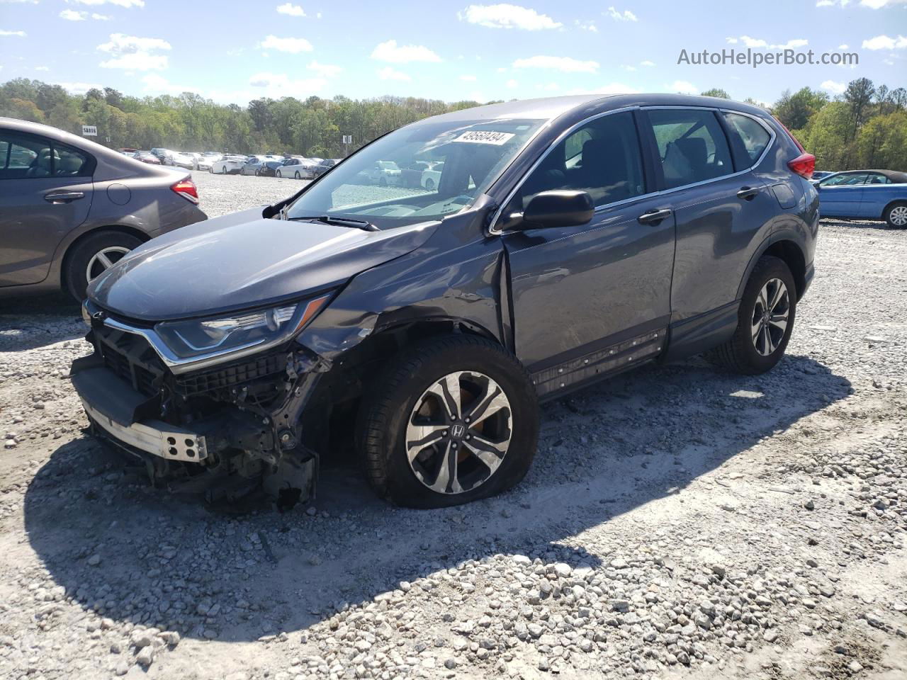 2018 Honda Cr-v Lx Gray vin: 2HKRW6H31JH214314