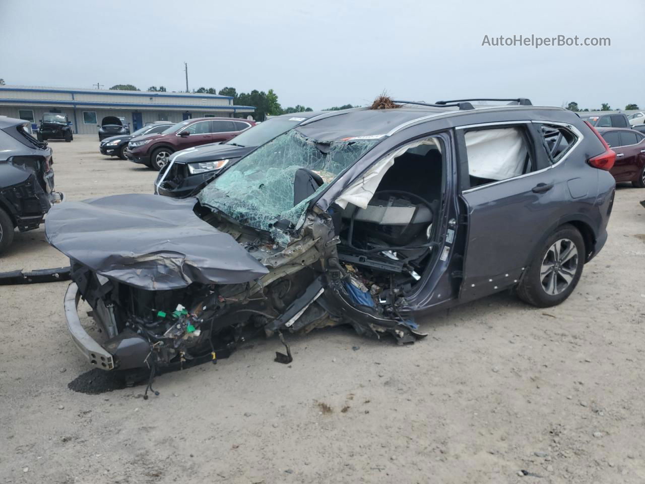 2019 Honda Cr-v Lx Gray vin: 2HKRW6H31KH202374