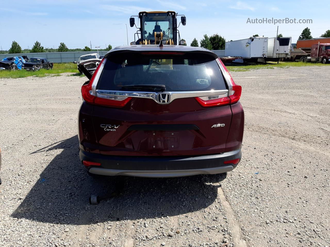 2017 Honda Cr-v Lx Burgundy vin: 2HKRW6H32HH207513