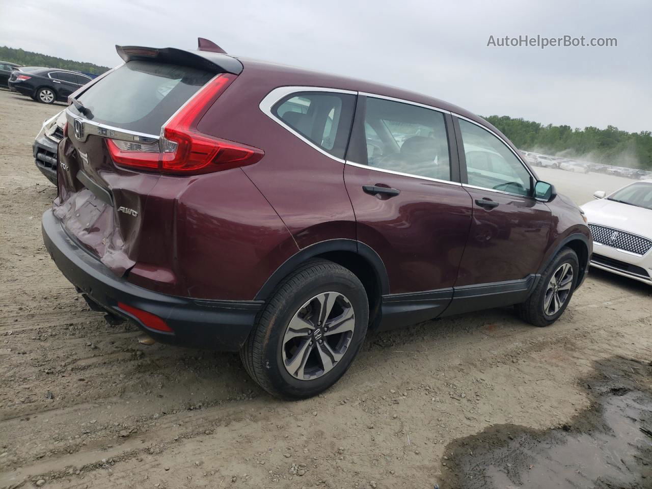 2017 Honda Cr-v Lx Burgundy vin: 2HKRW6H32HH217636