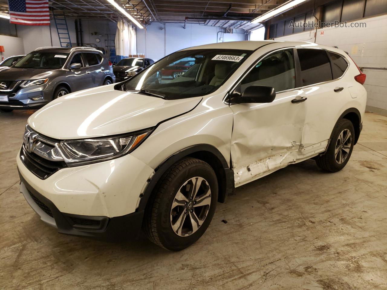 2018 Honda Cr-v Lx White vin: 2HKRW6H32JH213236