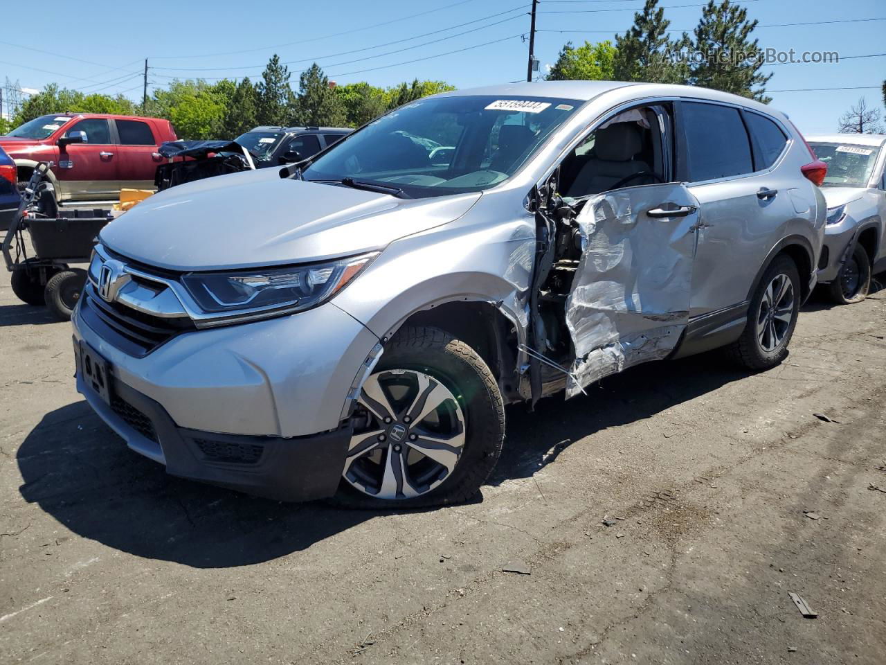 2018 Honda Cr-v Lx Silver vin: 2HKRW6H32JH220882