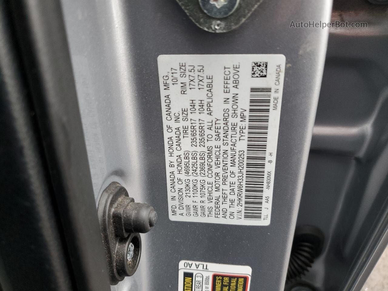 2018 Honda Cr-v Lx Silver vin: 2HKRW6H33JH200253