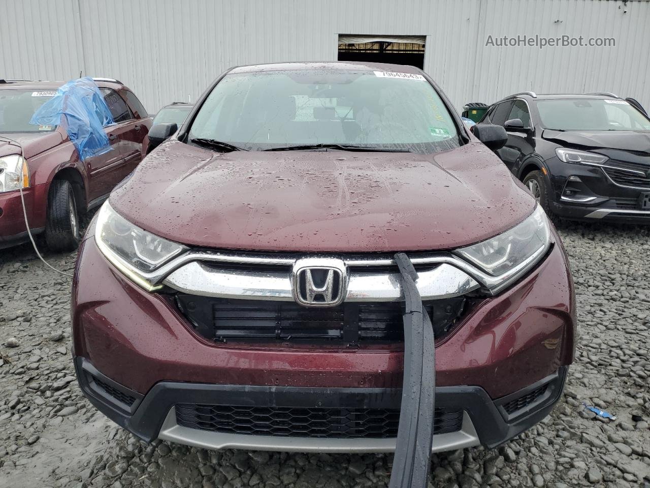 2018 Honda Cr-v Lx Burgundy vin: 2HKRW6H33JH207994