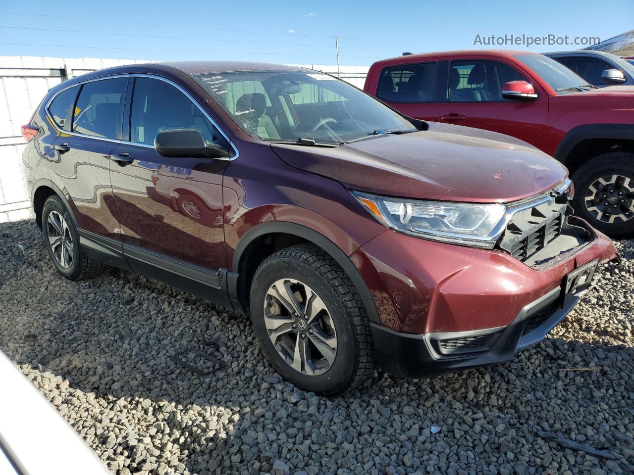 2018 Honda Cr-v Lx Burgundy vin: 2HKRW6H33JH214234