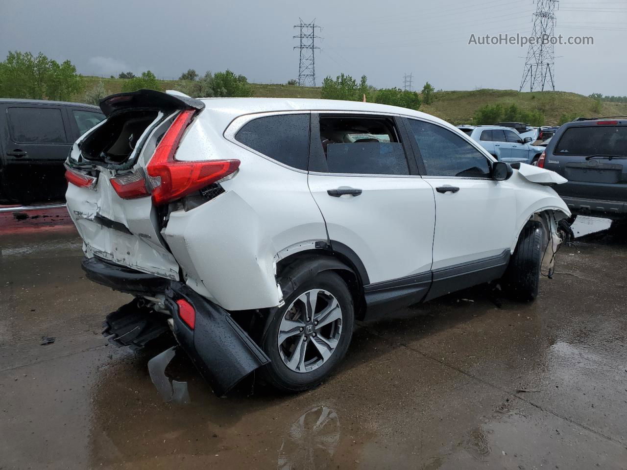 2019 Honda Cr-v Lx White vin: 2HKRW6H33KH212047