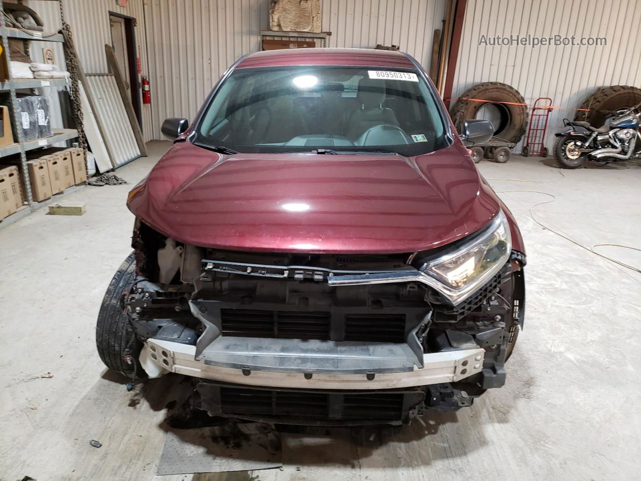 2018 Honda Cr-v Lx Maroon vin: 2HKRW6H34JH218129