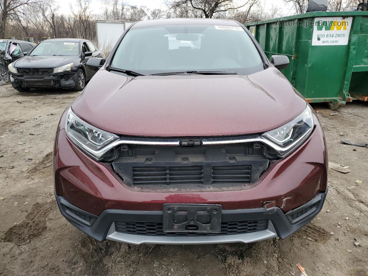 2019 Honda Cr-v Lx Burgundy vin: 2HKRW6H34KH200828