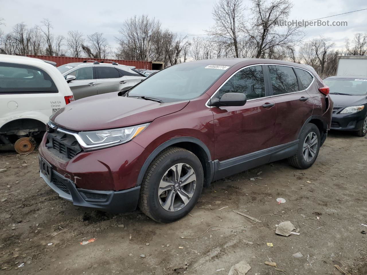 2019 Honda Cr-v Lx Burgundy vin: 2HKRW6H34KH200828