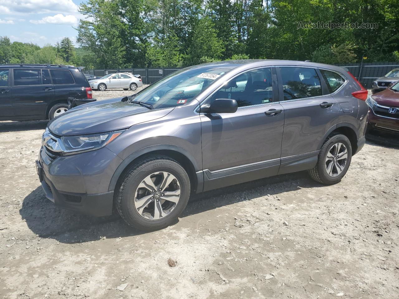 2019 Honda Cr-v Lx Gray vin: 2HKRW6H34KH215040