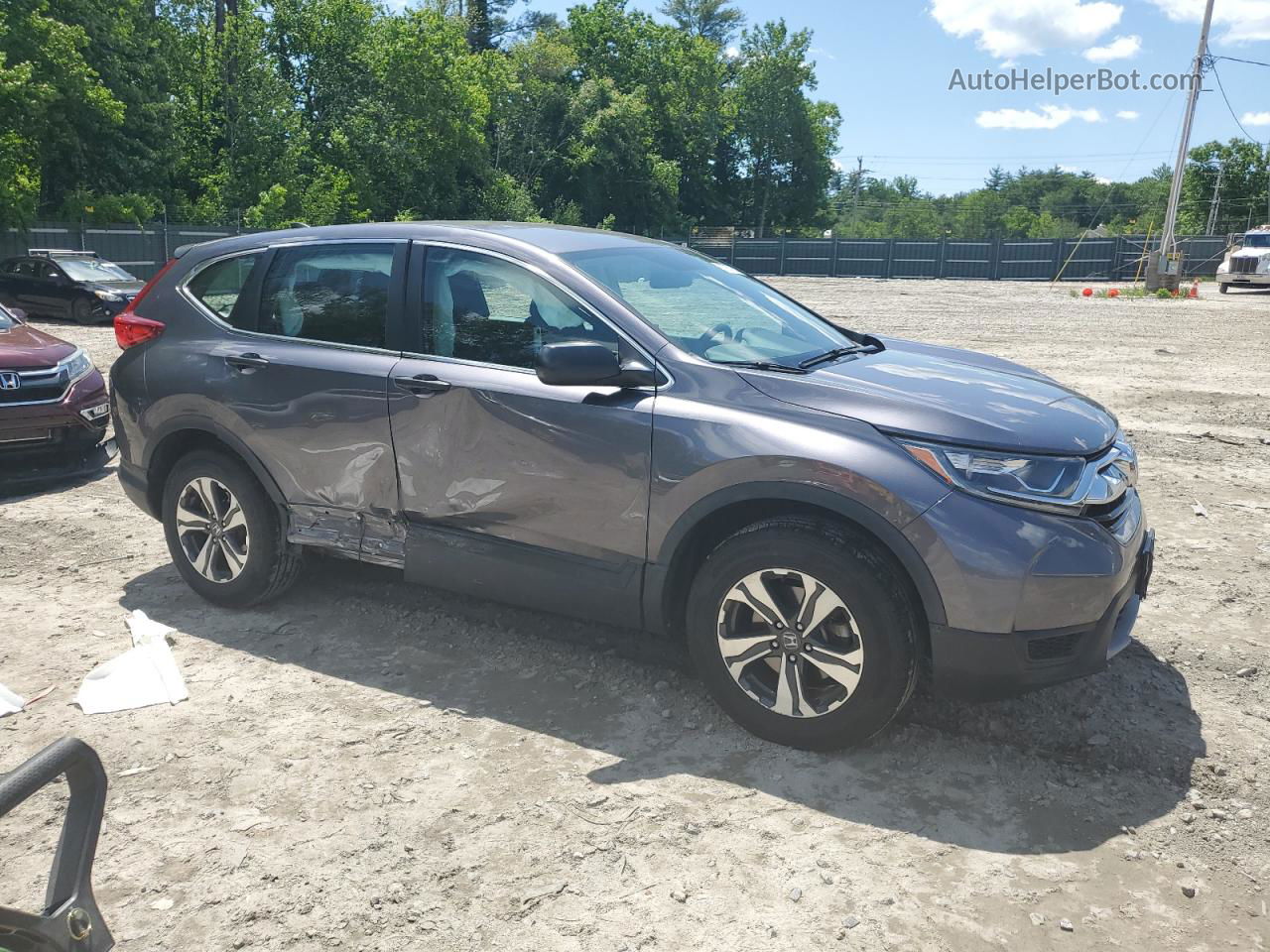 2019 Honda Cr-v Lx Gray vin: 2HKRW6H34KH215040