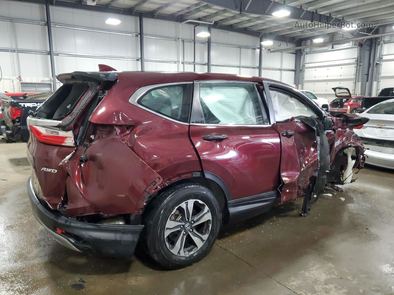 2019 Honda Cr-v Lx Maroon vin: 2HKRW6H34KH231593