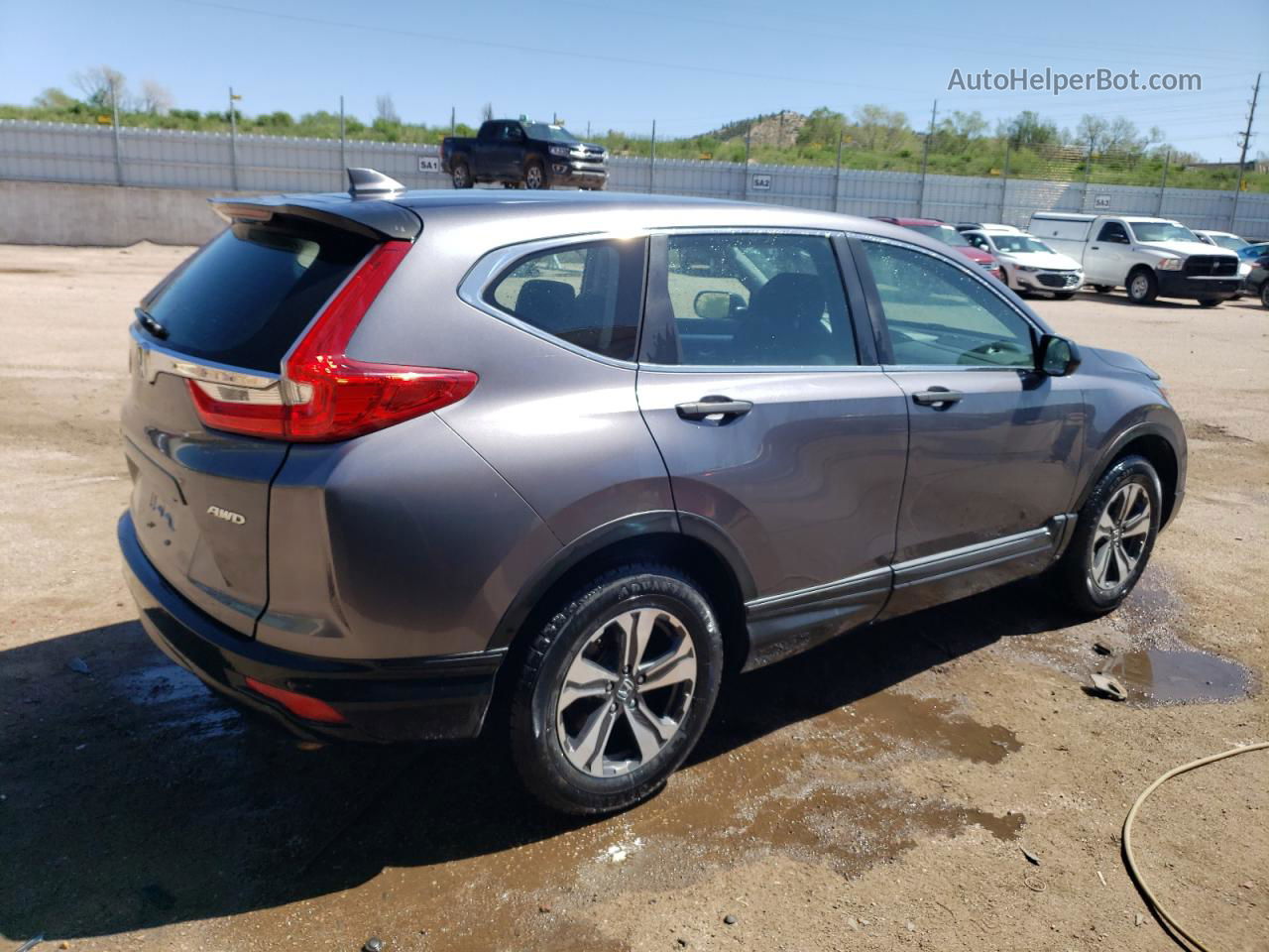 2019 Honda Cr-v Lx Gray vin: 2HKRW6H35KH217332