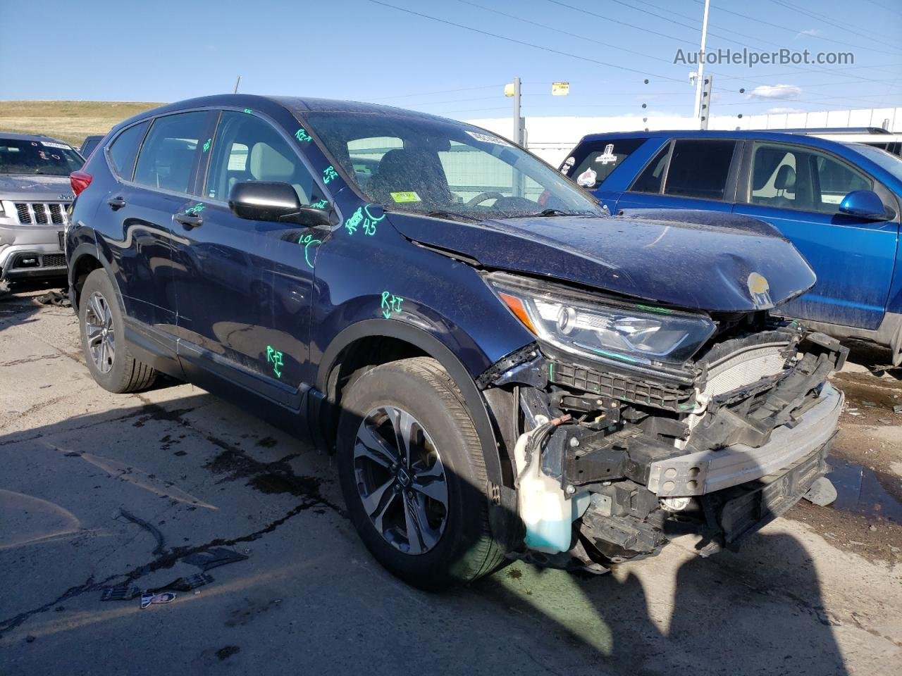 2017 Honda Cr-v Lx Blue vin: 2HKRW6H36HH211869