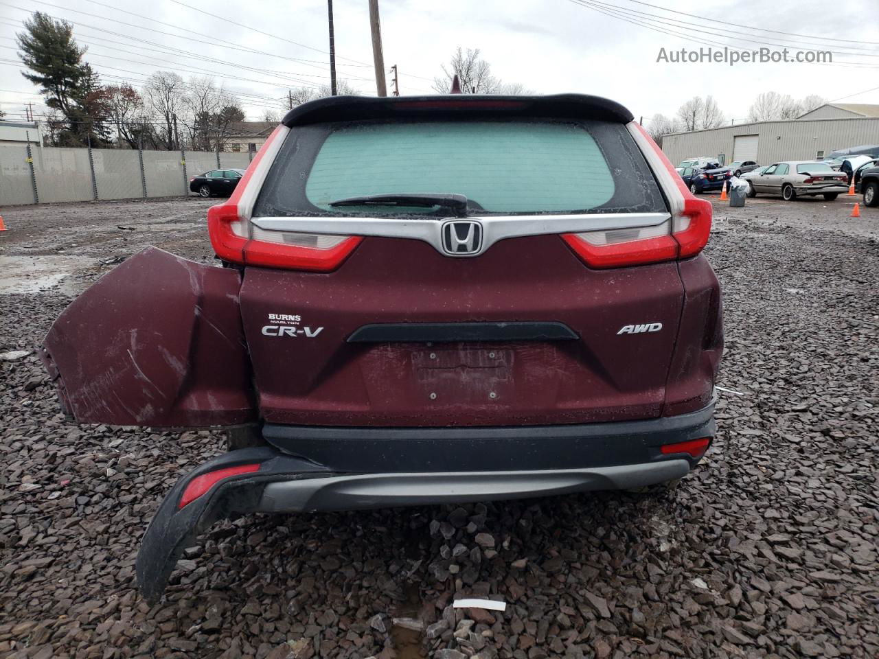 2018 Honda Cr-v Lx Maroon vin: 2HKRW6H36JH201879