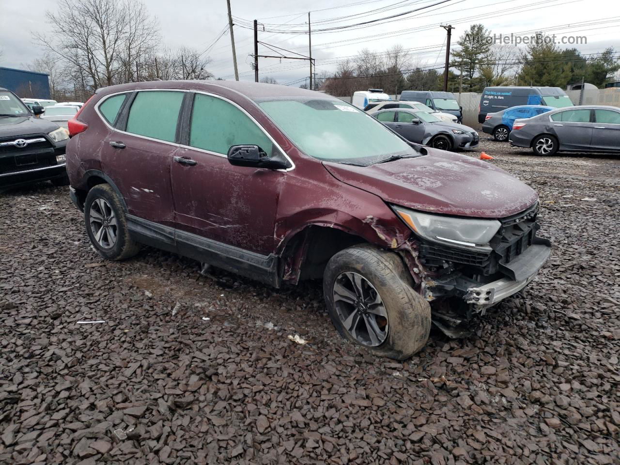 2018 Honda Cr-v Lx Maroon vin: 2HKRW6H36JH201879