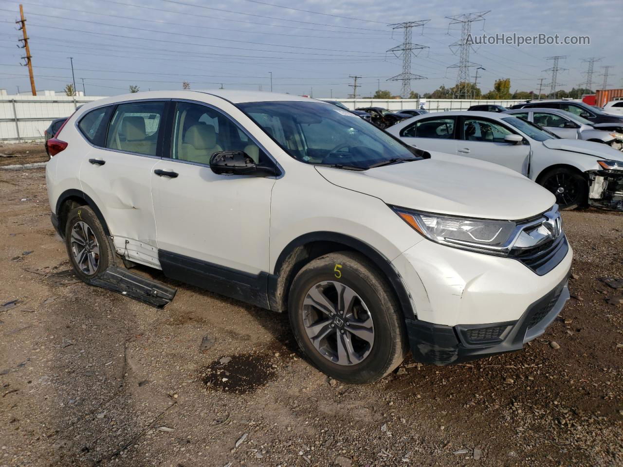 2018 Honda Cr-v Lx White vin: 2HKRW6H36JH221825