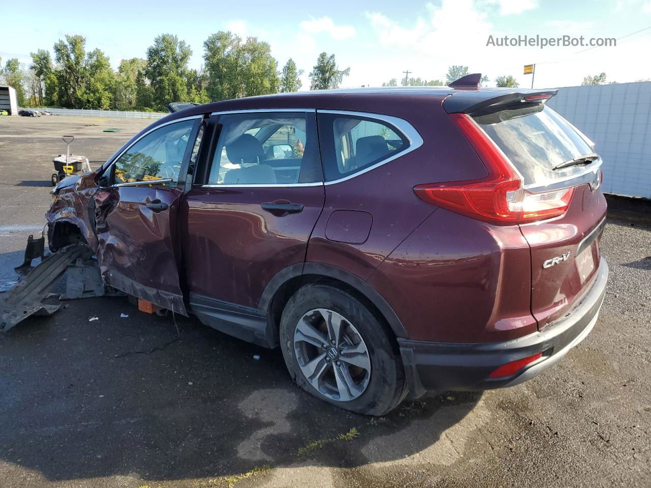 2018 Honda Cr-v Lx Burgundy vin: 2HKRW6H36JH227284