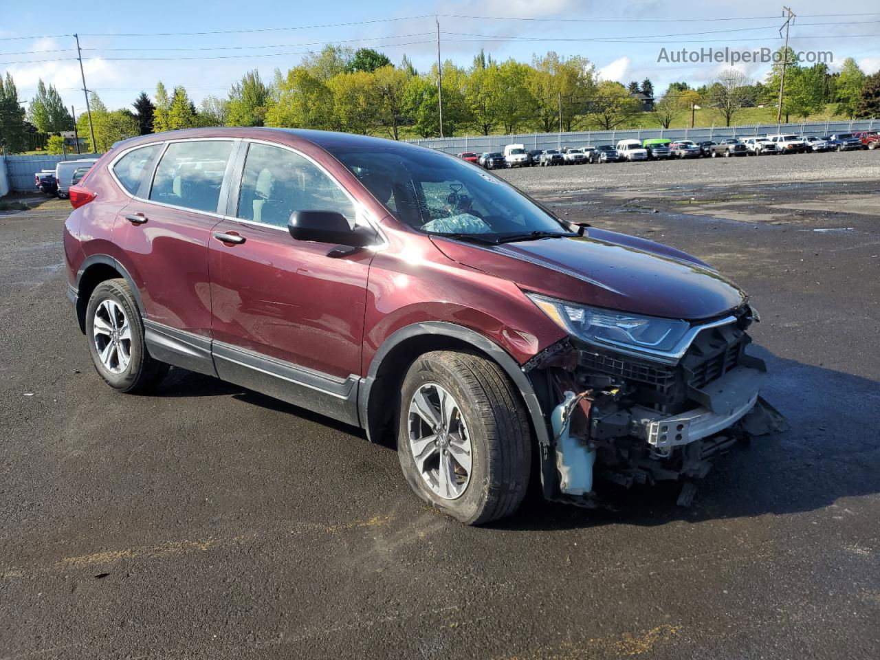 2018 Honda Cr-v Lx Burgundy vin: 2HKRW6H36JH227284