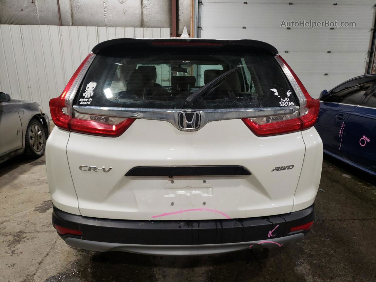 2017 Honda Cr-v Lx White vin: 2HKRW6H37HH220029