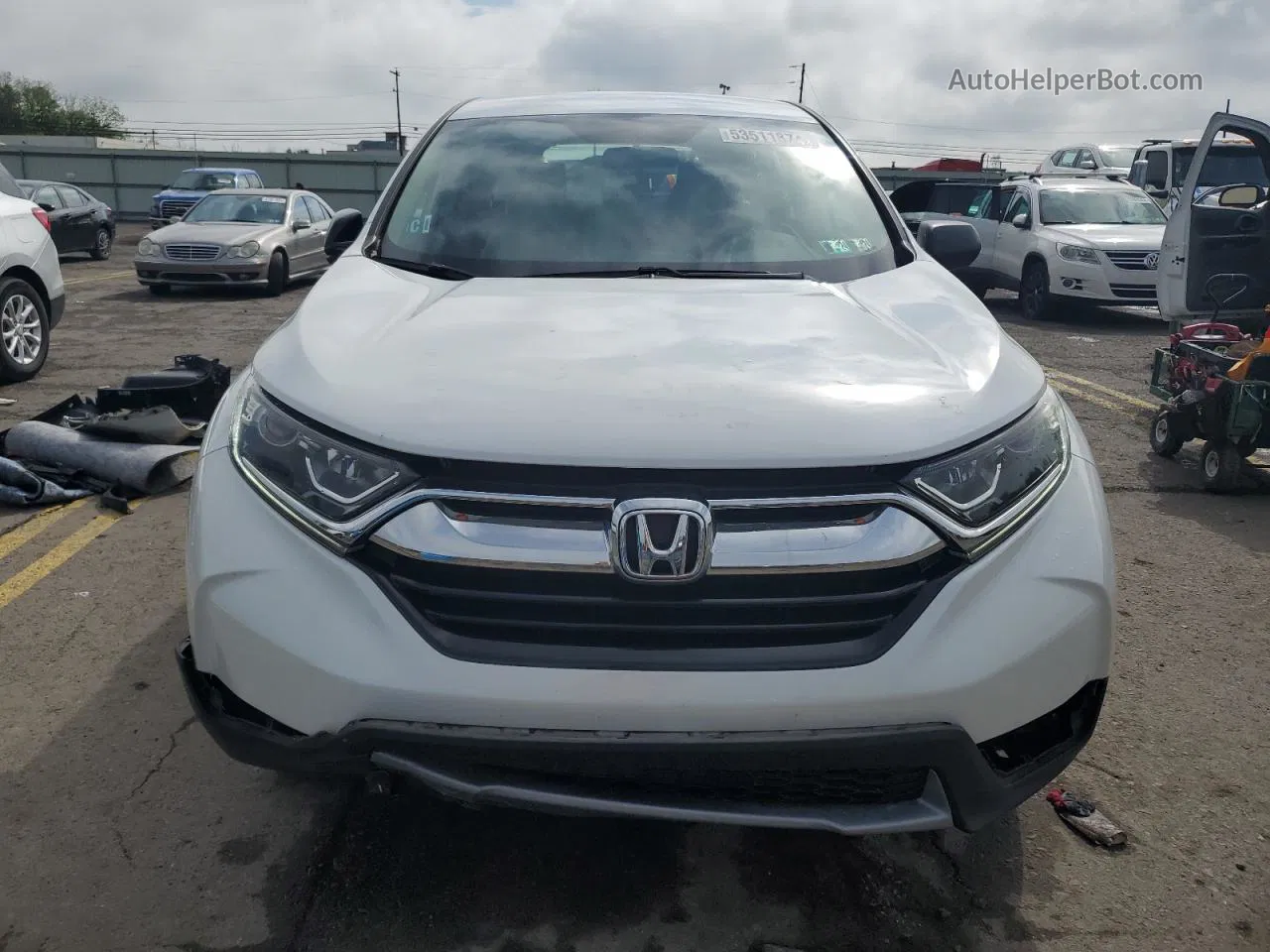 2019 Honda Cr-v Lx White vin: 2HKRW6H37KH210723