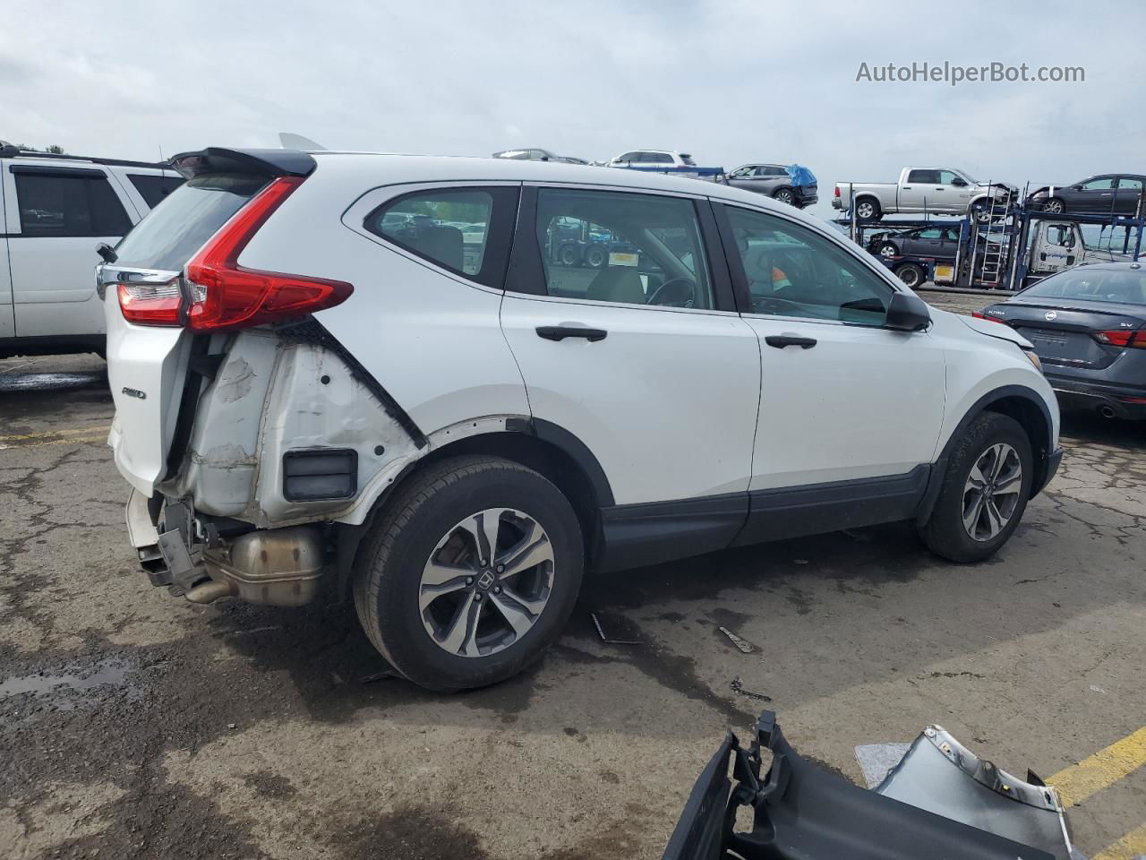 2019 Honda Cr-v Lx White vin: 2HKRW6H37KH210723