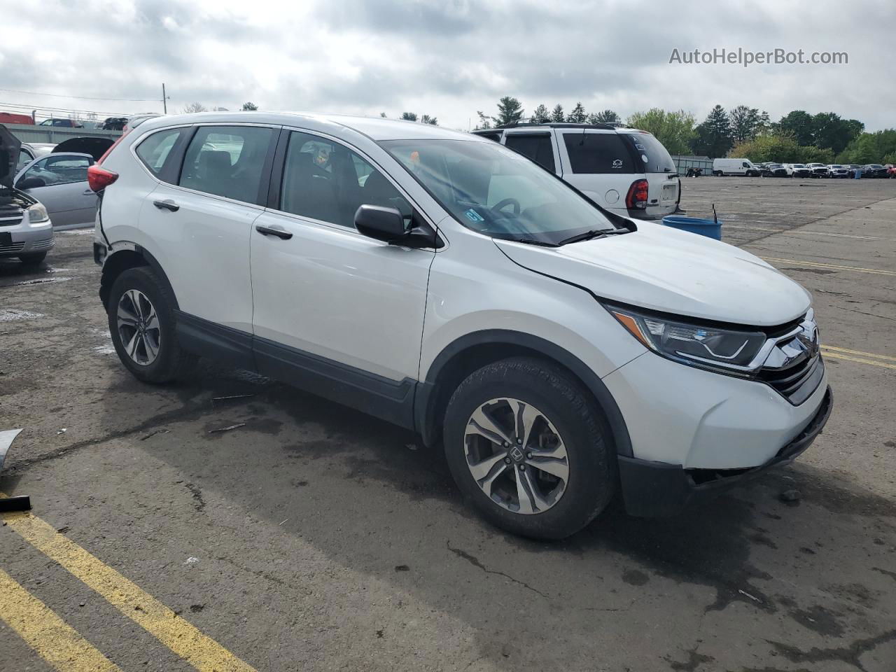 2019 Honda Cr-v Lx White vin: 2HKRW6H37KH210723