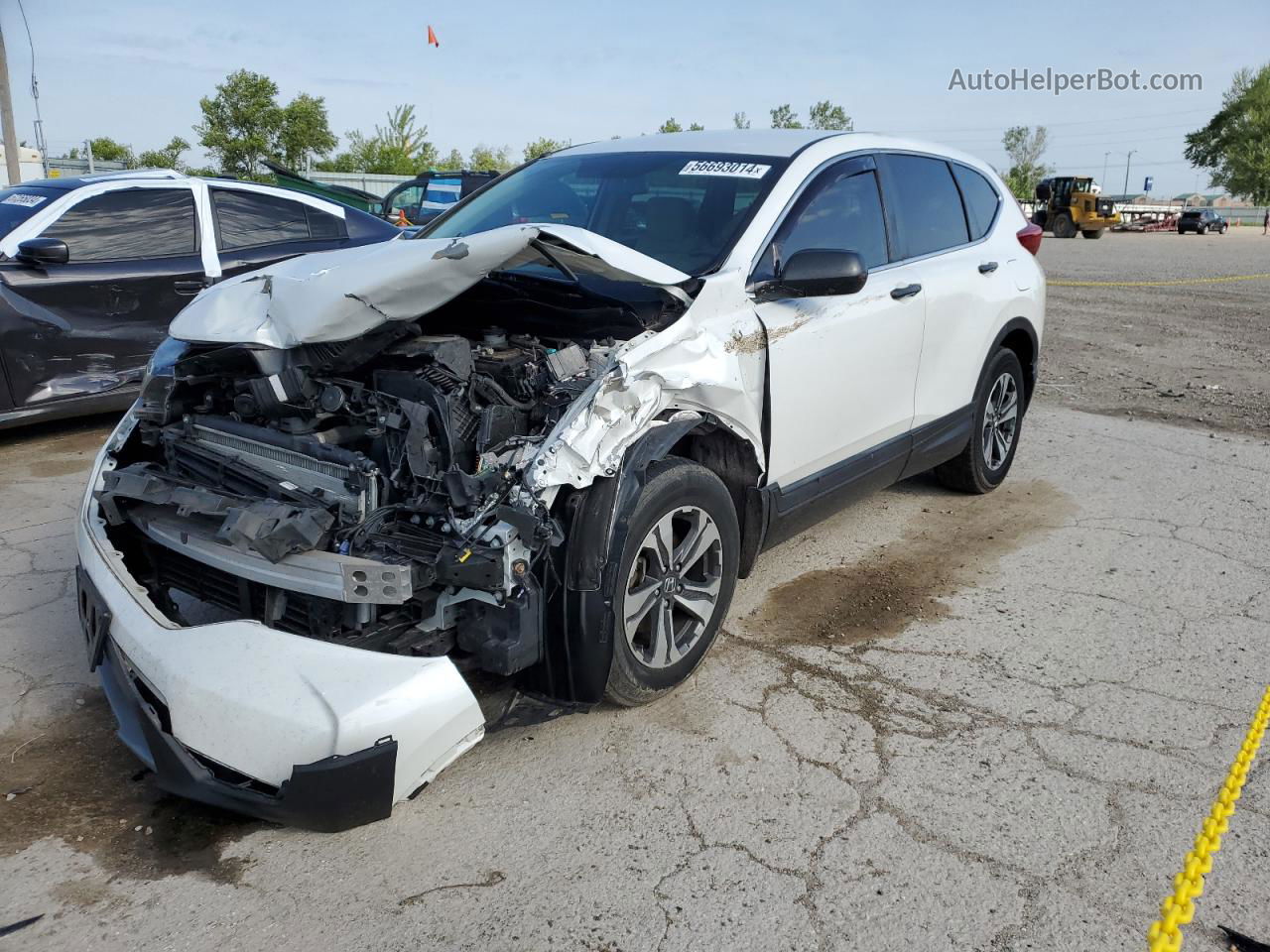 2019 Honda Cr-v Lx White vin: 2HKRW6H37KH214416