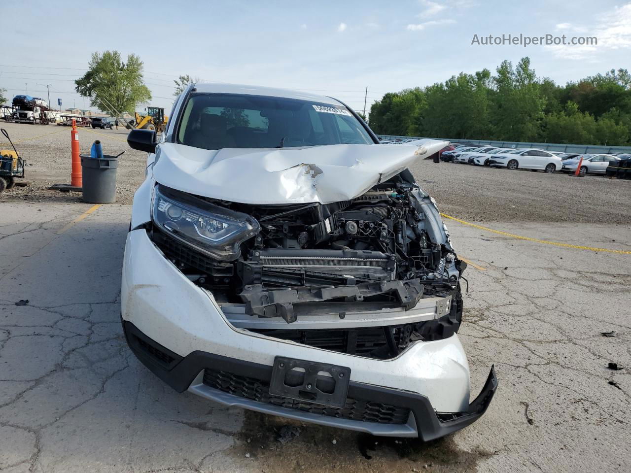 2019 Honda Cr-v Lx White vin: 2HKRW6H37KH214416