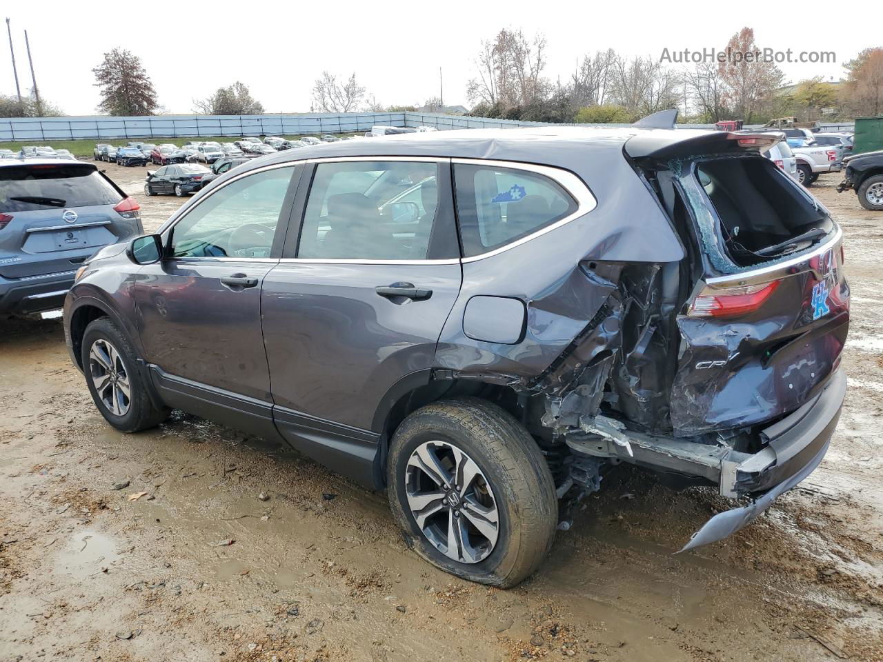 2019 Honda Cr-v Lx Gray vin: 2HKRW6H37KH217736