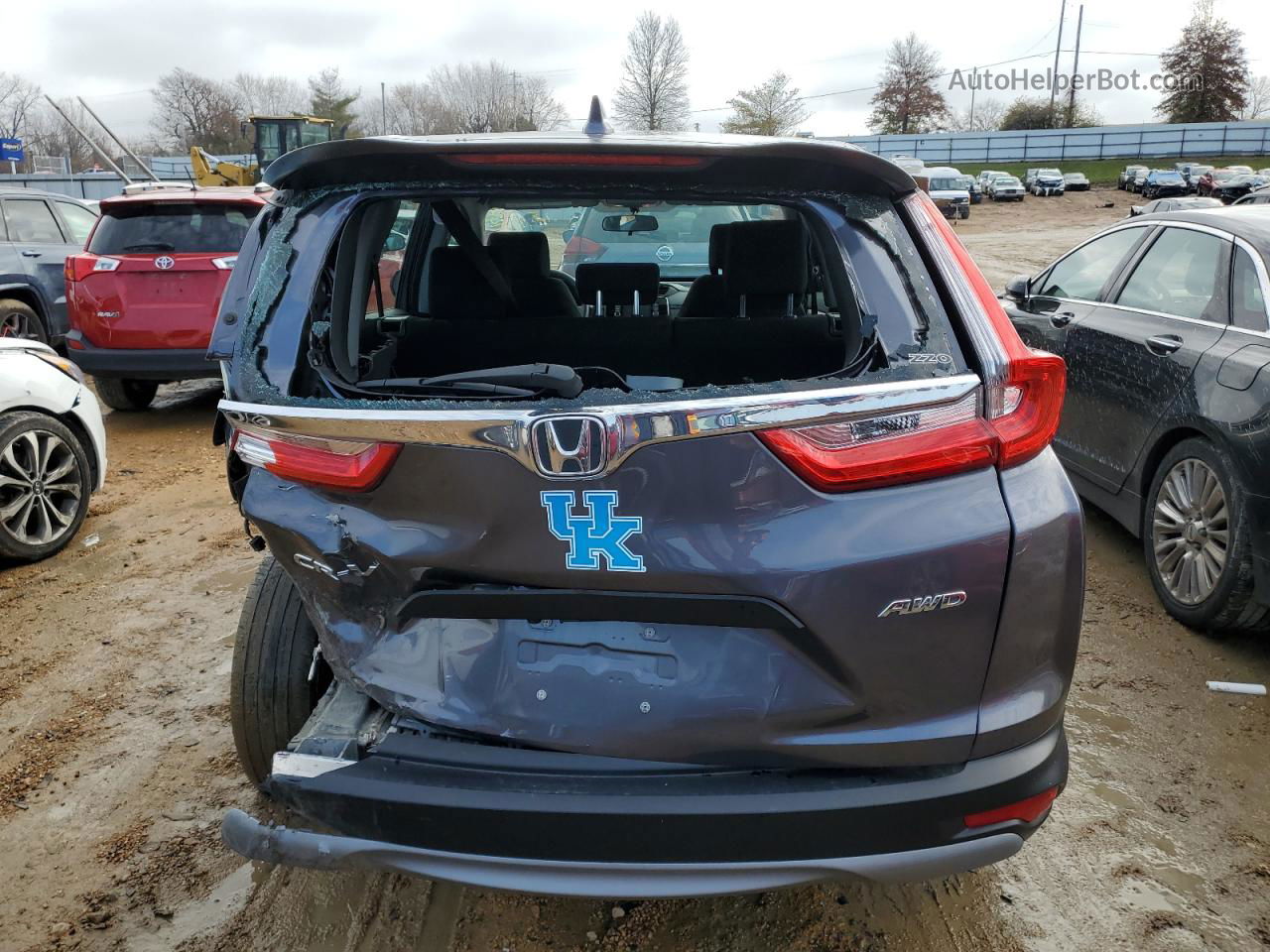 2019 Honda Cr-v Lx Gray vin: 2HKRW6H37KH217736